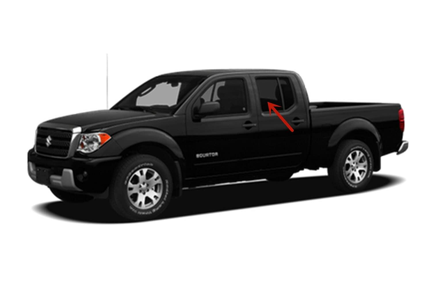 Driver Left Side Rear Door Window Door Glass Compatible with Suzuki Equator Pickup 2009-2012 4 Door Crew Cab Models