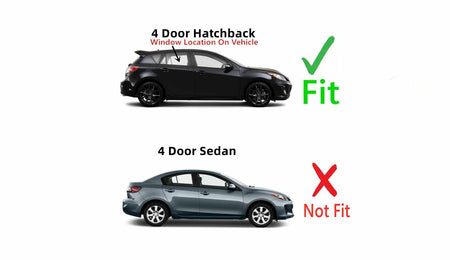Passenger Right Side Rear Door Window Door Glass Compatible with Mazda 3 4 Door Hatchback 2010-2013 Models