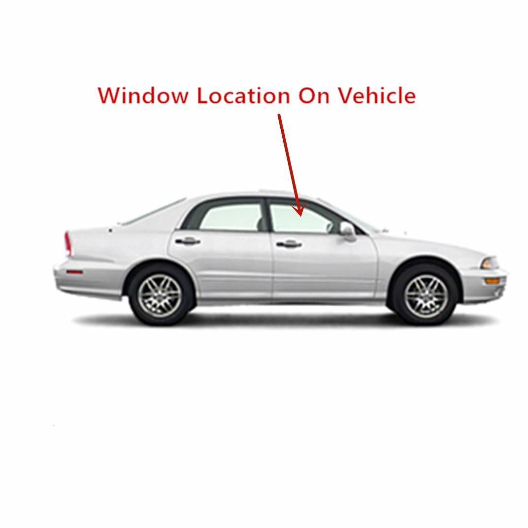 Passenger Right Side Front Door Window Door Glass Compatible with Mitsubishi Diamante 4 Door Sedan 1997-2004 Models