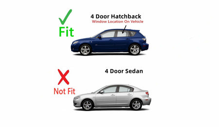 Driver Left Side Rear Door Window Door Glass Compatible with Mazda 3 2004-2009 4 Door Hatchback Models
