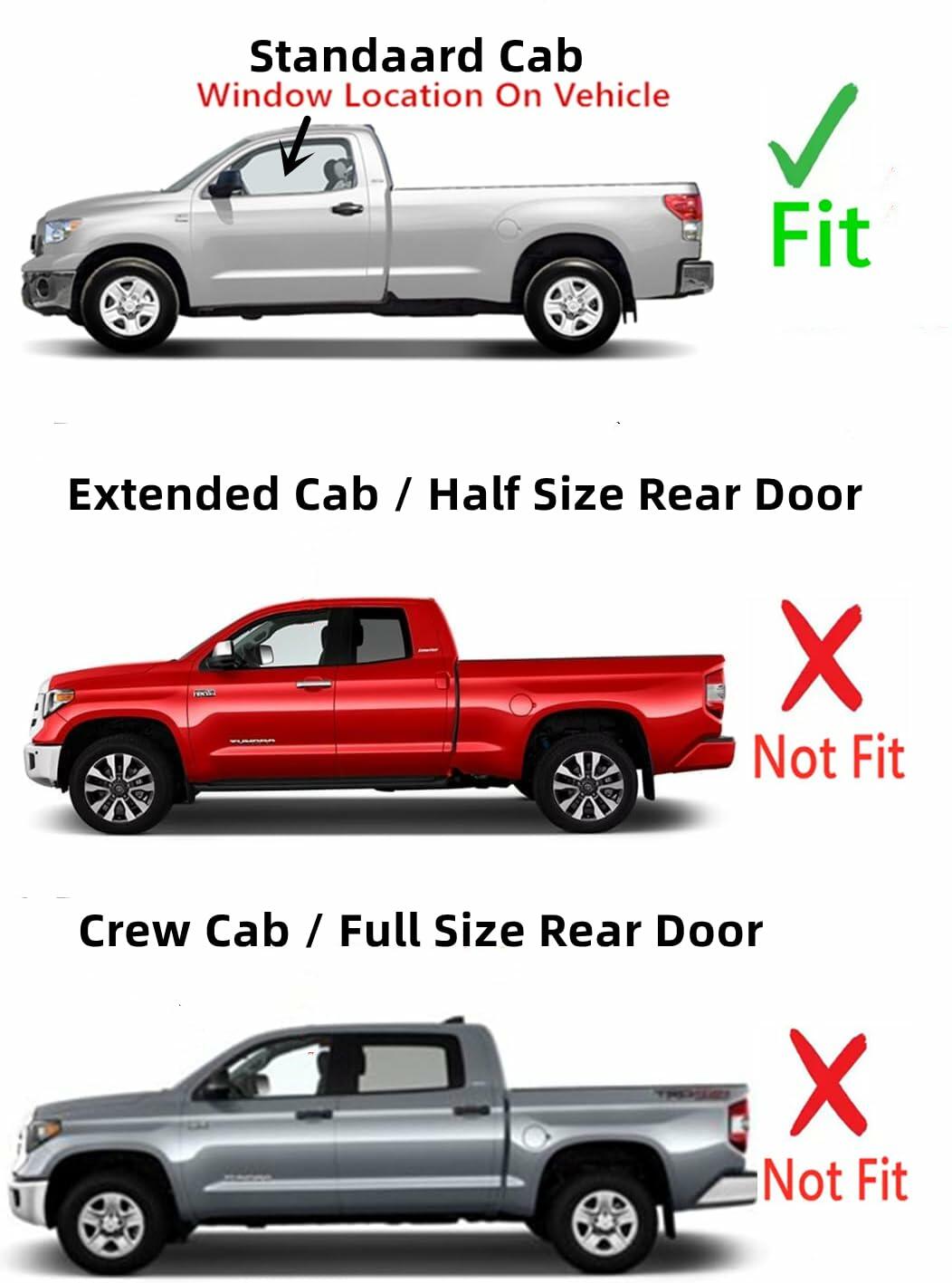 Driver Left Side Door Window Door Glass Compatible with Toyota Tundra Pickup 2 Door Standard Cab 2007-2018 Models