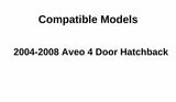 Driver Left Side Rear Door Window Door Glass Compatible with Chevrolet Aveo 2004-2008 4 Door Hatchback