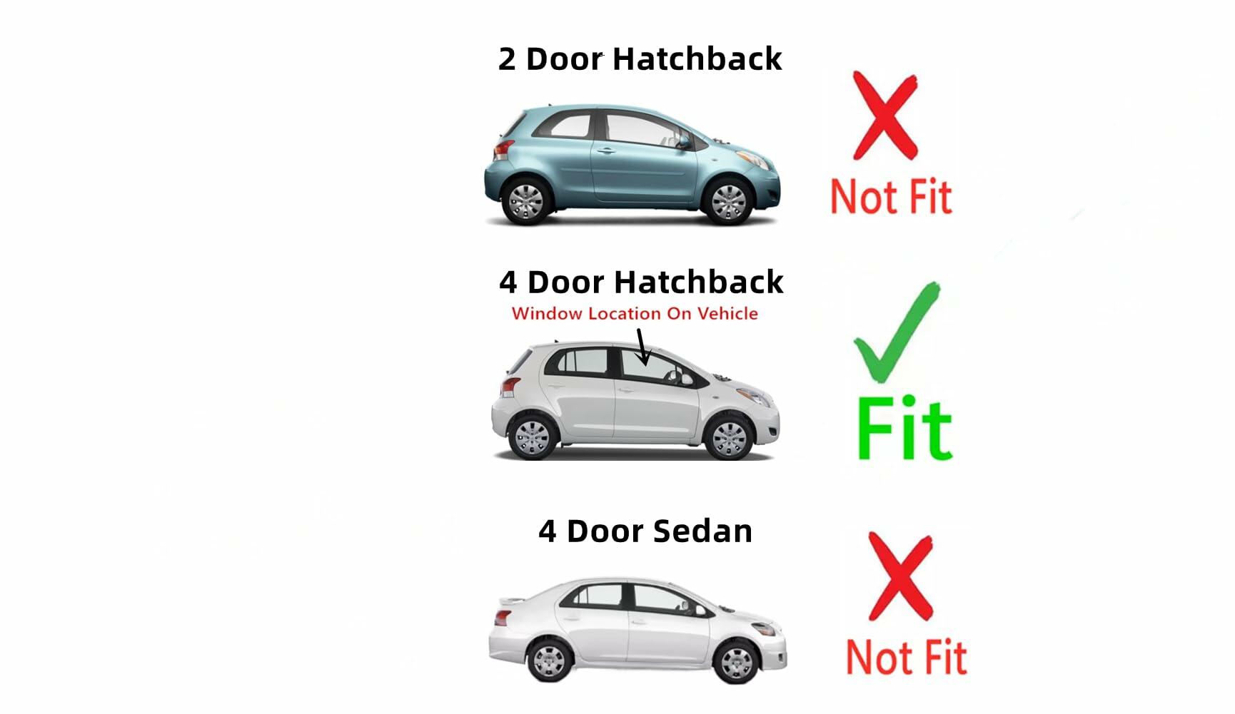 Passenger Right Side Front Door Glass Compatible with Toyota Yaris 4 Door Hatchback 2006-2011 Models