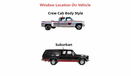 Passenger Right Side Rear Door Window Door Glass Compatible with Chevrolet Suburban/GMC Suburban/Chevroket Pickup/GMC Pickup 1981-1991 4 Door Models