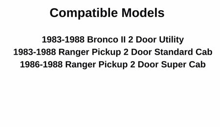 W/O Vent Style Passenger Right Side Door Window Door Glass Compatible with Ford Ranger Pickup/Bronco II 1983-1988 Models