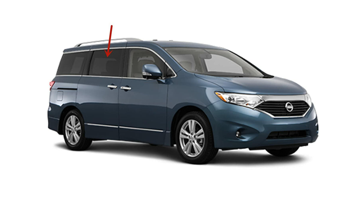 Passenger Right Side Rear Sliding Cargo Door Window Door Glass Compatible with Nissan Quest 2011-2014 Models / Quest 2015-2017 Models