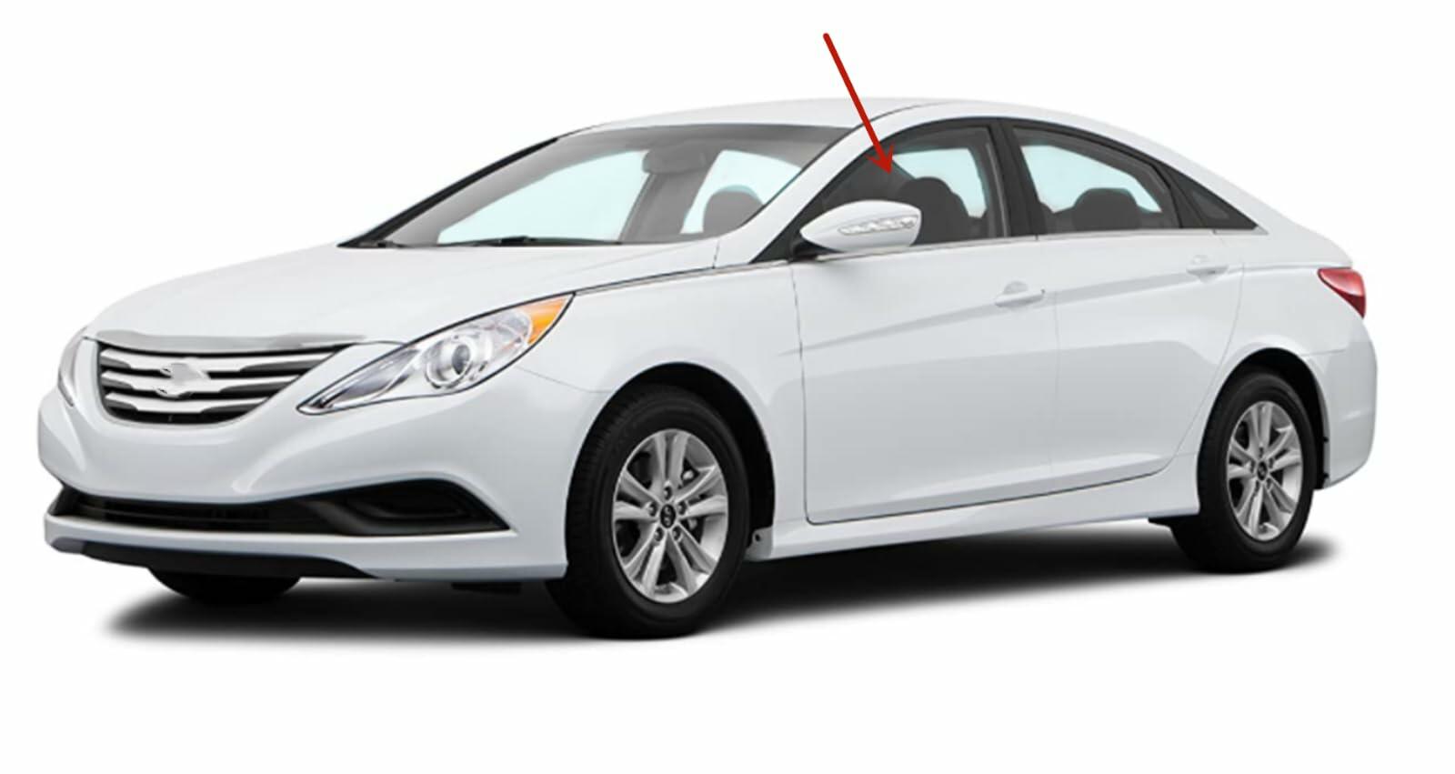 Driver Left Side Front Door Window Door Glass Compatible with Hyundai Sonata 2011-2014 Models / Sonata Hybrid 2011-2015 Models