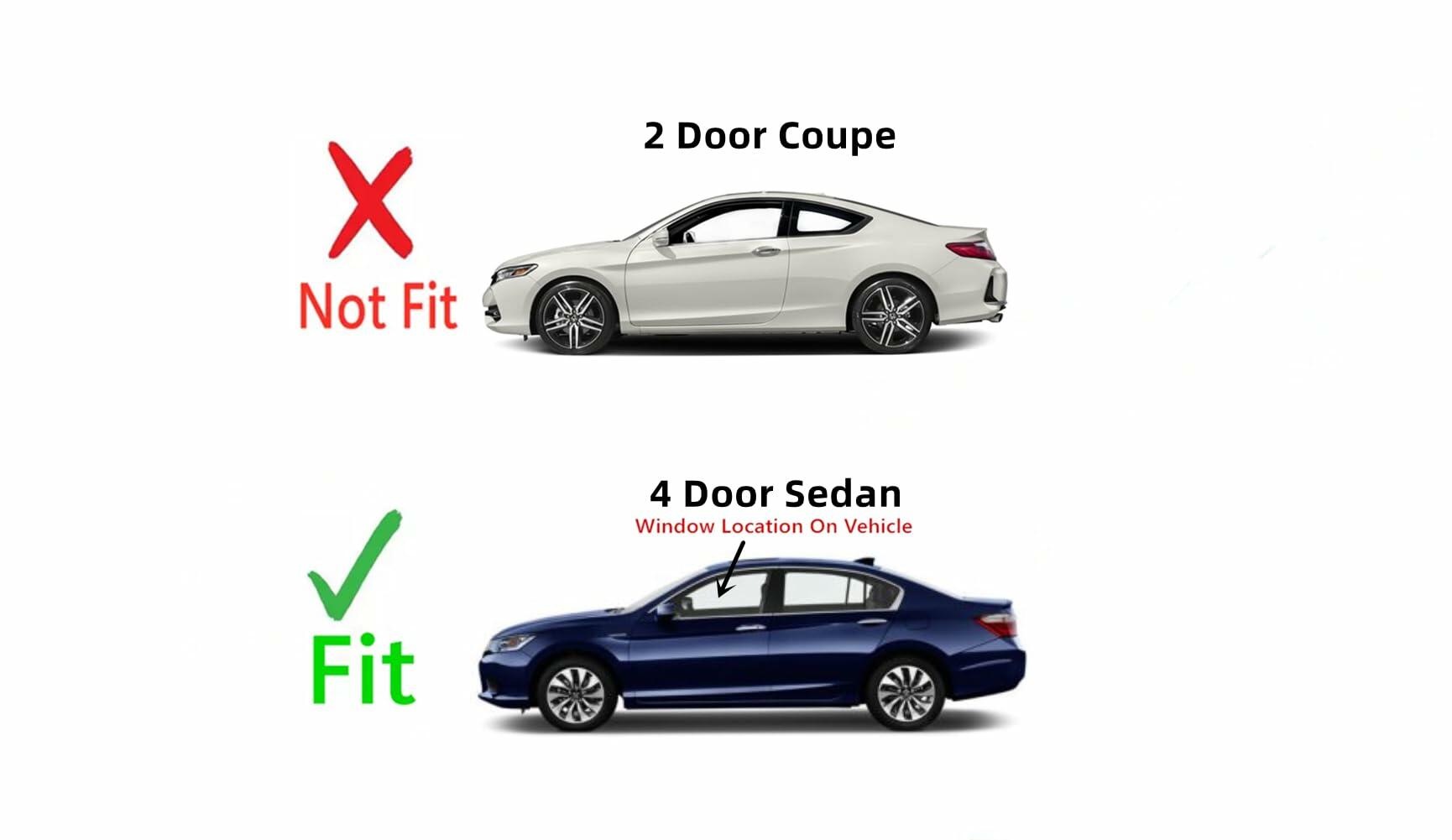 Driver Left Side Front Door Window Door Glass Compatible with Honda Accord 4 Door Sedan 2013-2017 Models