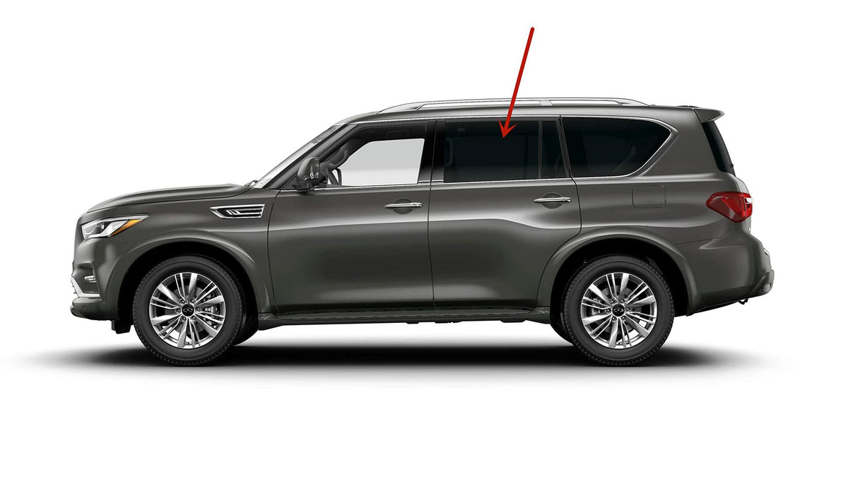 Tempered Driver Left Side Rear Door Window Door Glass Compatible with Infiniti QX56 2011-2013, QX80 2014-2024, Nissan Armada 2017-2024 Models
