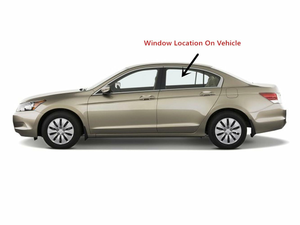 Driver Left Side Rear Door Window Door Glass Compatible with Honda Accord 4 Door Sedan 2008-2012 Models