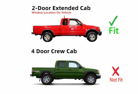 Privacy Passenger Right Side Quarter Window Quarter Glass Compatible with Toyota Tacoma 2 Door Extended Cab 1995-2000 Models