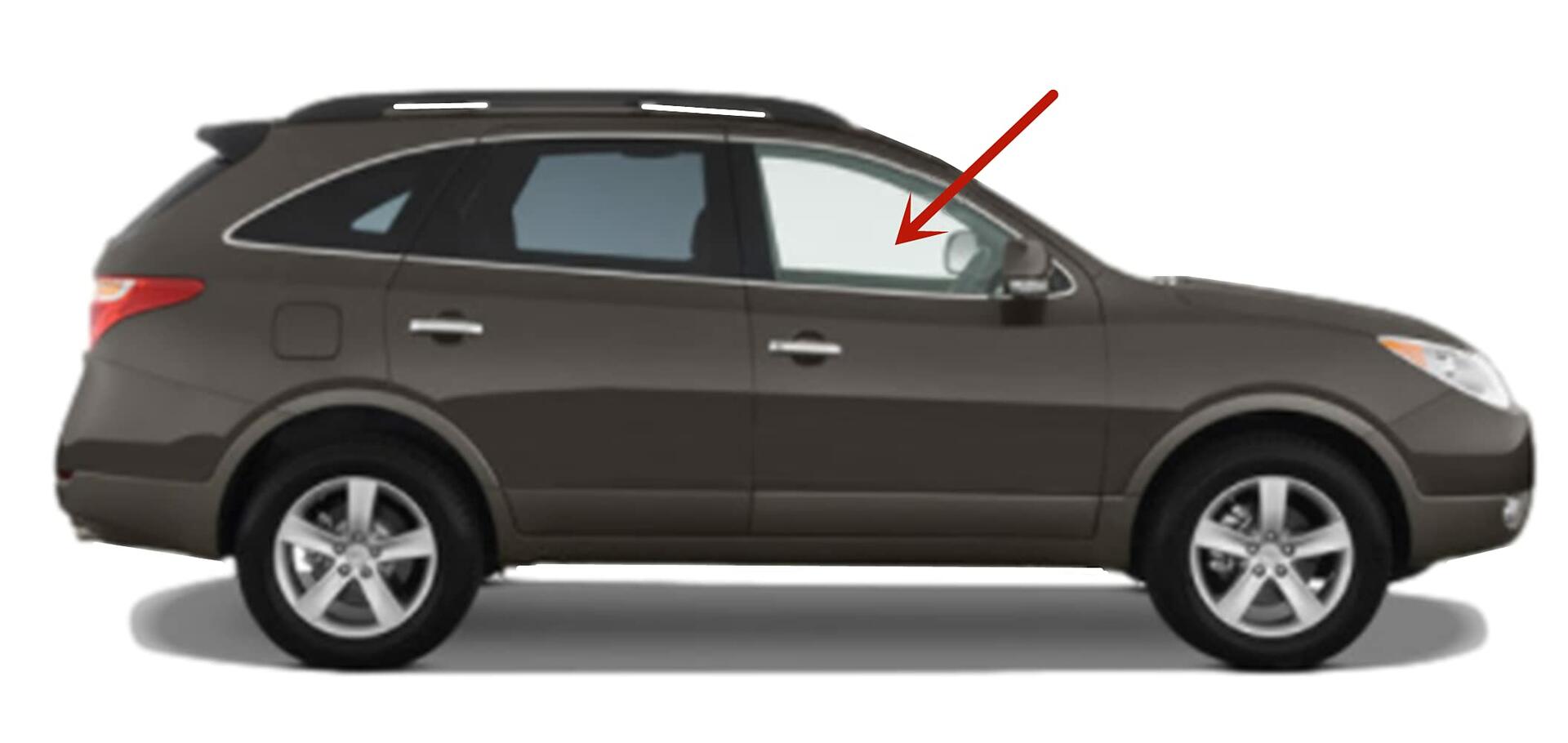 Passenger Right Side Front Door Window Door Glass Compatible with Hyundai Veracruz 2007-2012 Models