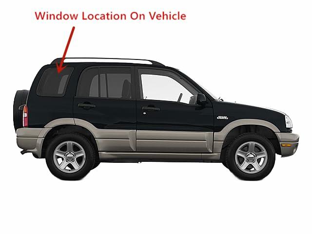 Privacy Passenger Right Side Rear Quarter Window Quarter Glass Compatible with Suzuki Vitara/Grand Vitara/Chevrolet Tracker 1999-2005 4 Door Models