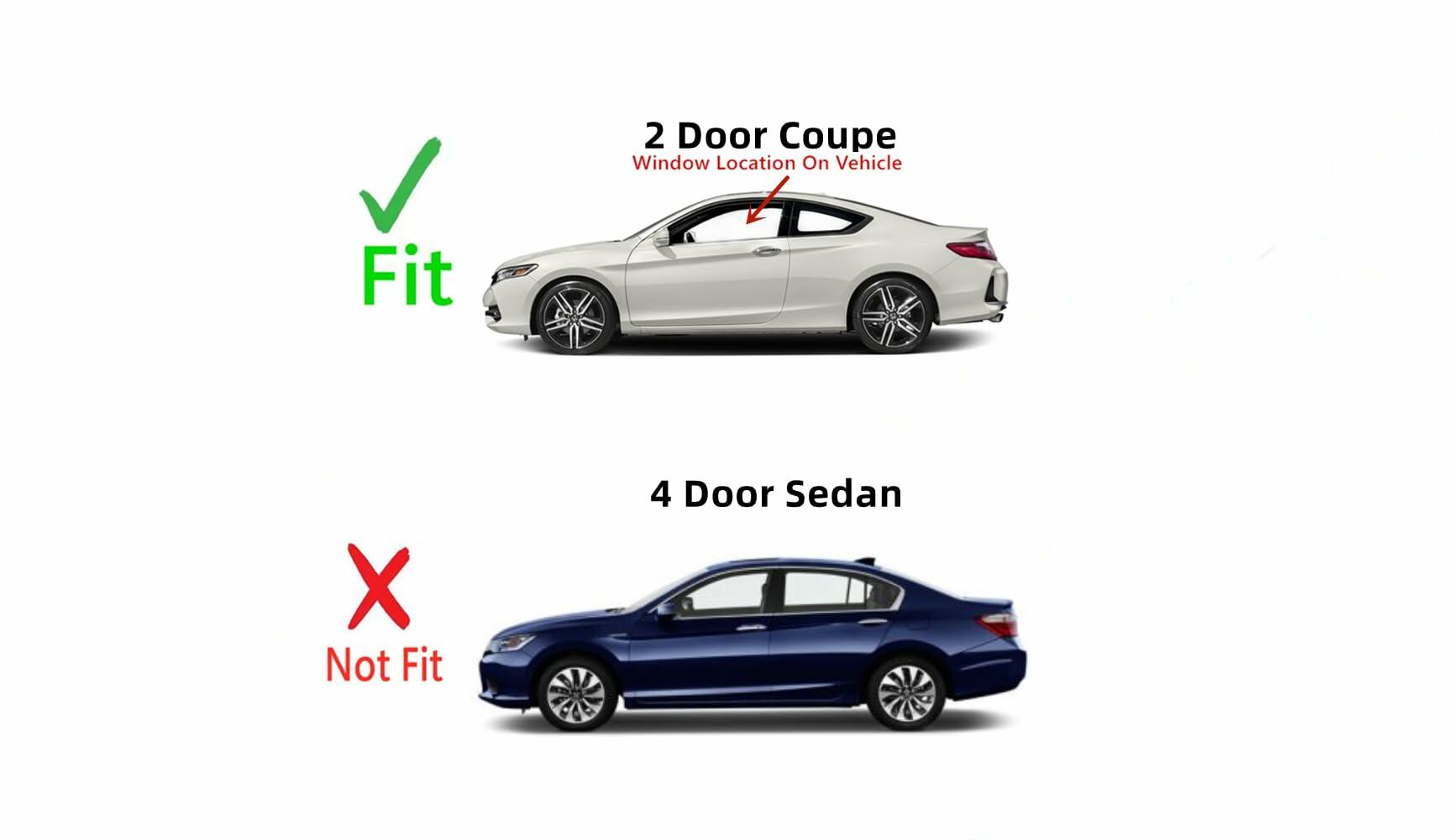 Driver Left Side Door Window Door Glass Compatible with Honda Accord 2 Door Coupe 2013-2017 Models