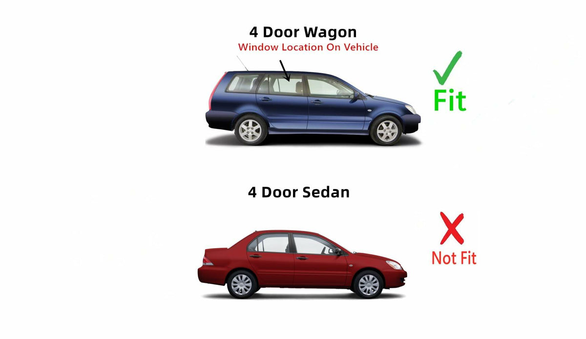 Passenger Right Side Rear Door Window Door Glass Compatible with Mitsubishi Lancer 4 Door Wagon 2004-2007 Models