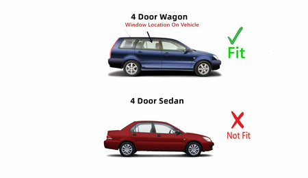 Passenger Right Side Rear Door Window Door Glass Compatible with Mitsubishi Lancer 4 Door Wagon 2004-2007 Models