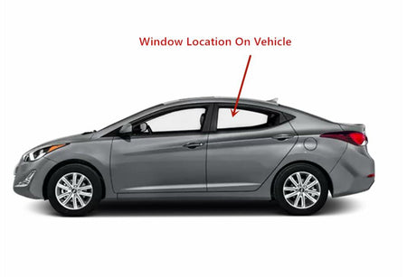 Driver Left Side Rear Door Window Door Glass Compatible with Hyundai Elantra 4 Door Sedan 2011-2016 Models