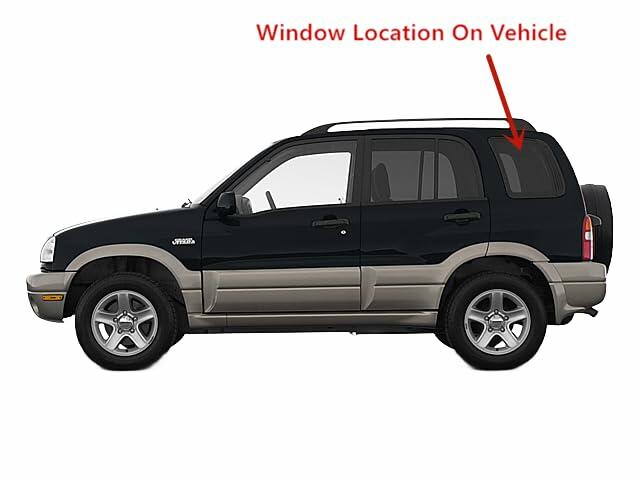 Privacy Driver Left Side Rear Quarter Window Quarter Glass Compatible with Suzuki Vitara/Grand Vitara/Chevrolet Tracker 1999-2005 4 Door Models