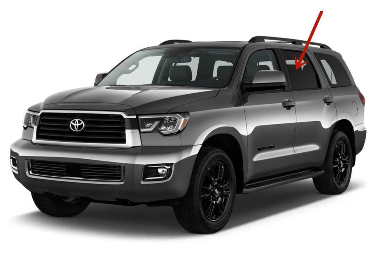 Driver Left Side Rear Door Window Door Glass Compatible with Toyota Sequoia 2008-2022 Models
