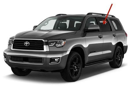 Driver Left Side Rear Door Window Door Glass Compatible with Toyota Sequoia 2008-2022 Models