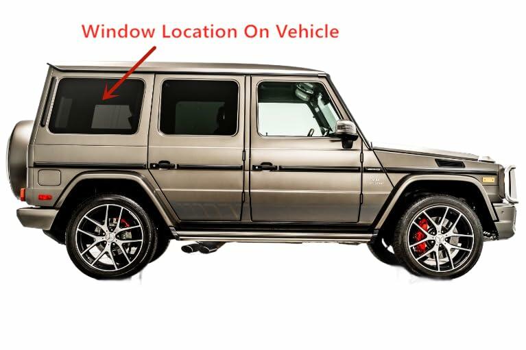 Passenger Right Side Rear Quarter Window Privacy Glass w/o Antenna Style Compatible with Mercedes Benz G500 / G55 AMG / G550 / G63 AMG 2002-2018 Models