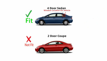 Driver Left Side Rear Vent Window Vent Glass Compatible with Honda Civic 4 Door Sedan 2006-2011 Models