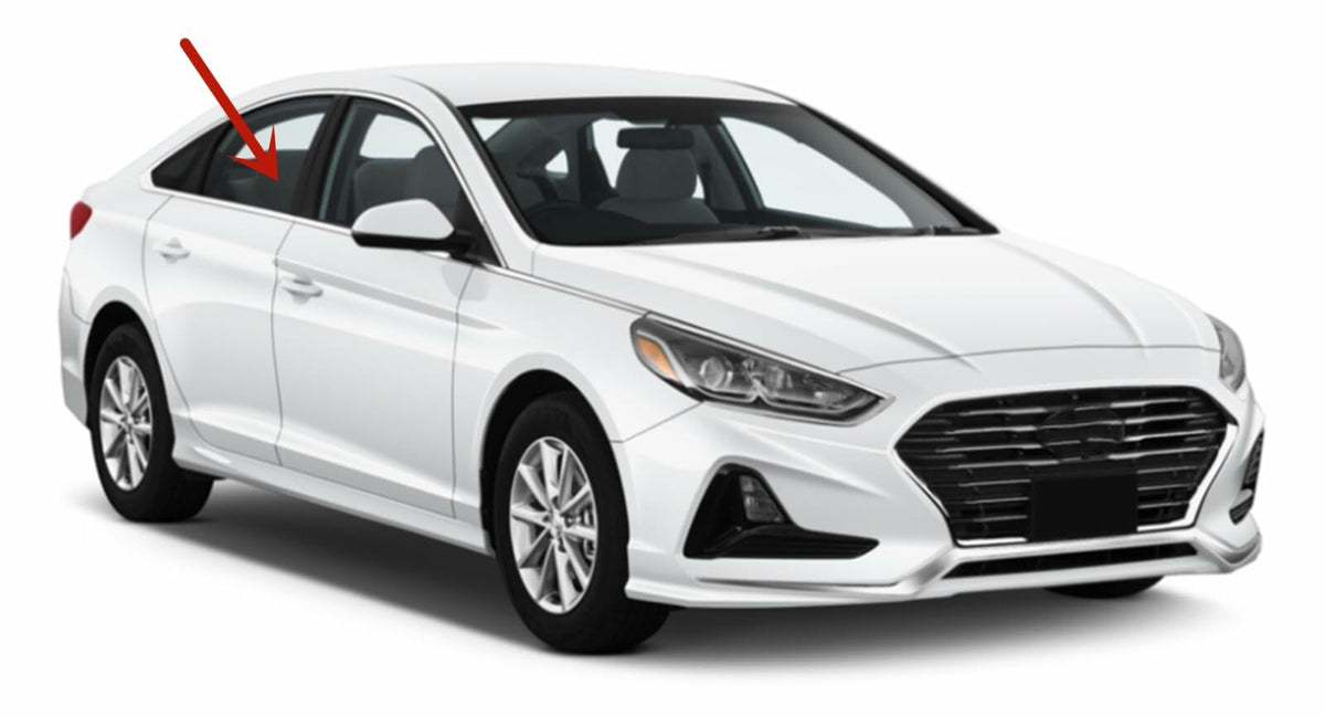Passenger Right Side Rear Window Glass Compatible with Hyundai Sonata 4-Door Sedan 2015-2019 Models (Not For Sonata Hybrid)
