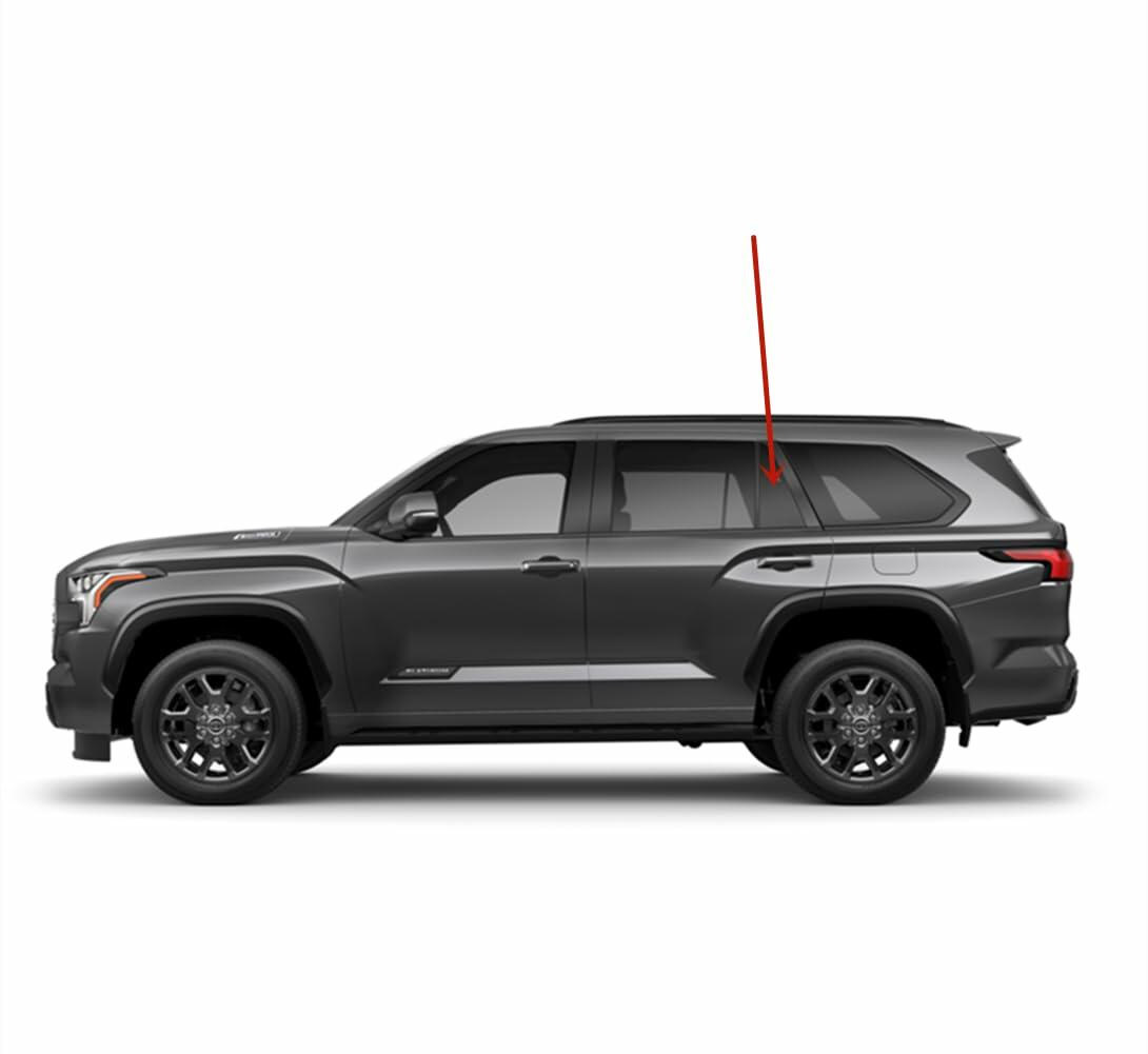 Factory Privacy Tinted Glass Only Driver Left Side Rear Vent Glass Vent Window Glass Compatible with Toyota Sequoia 2023-2025 Models