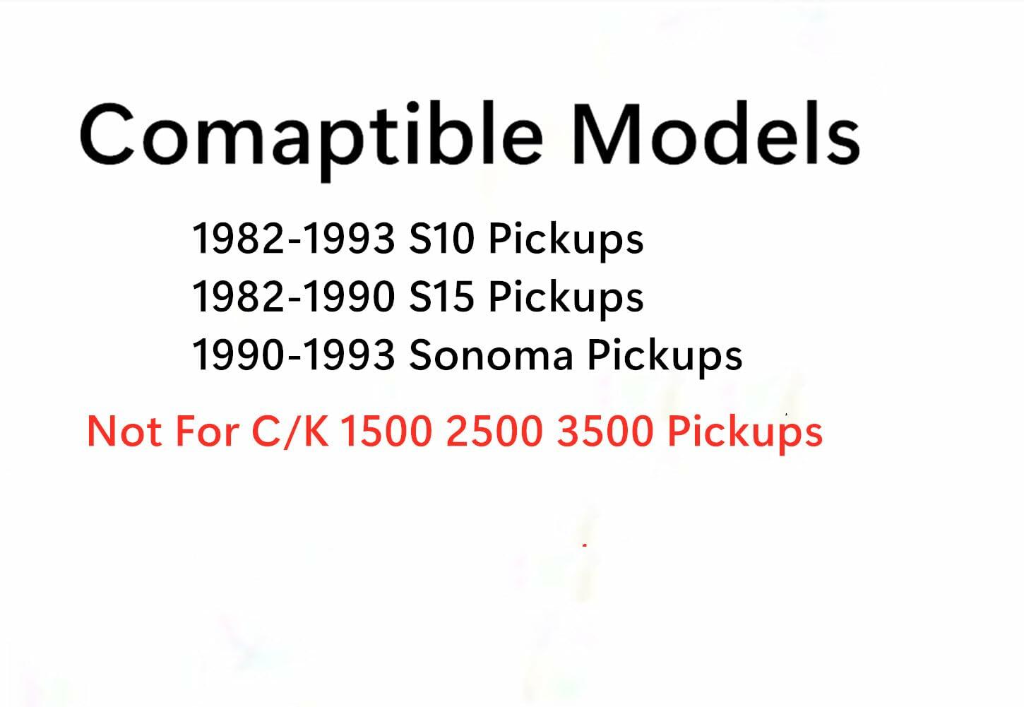 Clear Stationary Back Window Back Glass Compatible with Chevrolet S10 /GMC S15 /GMC Sonoma 1982-1993 Models Glass Only