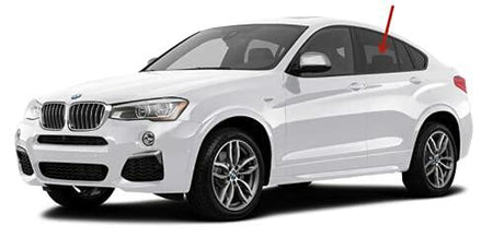 Driver Left Side Rear Door Window Door Glass Compatible with BMW X4 2015-2018 Models / X4 M40i 2016-2018 Models