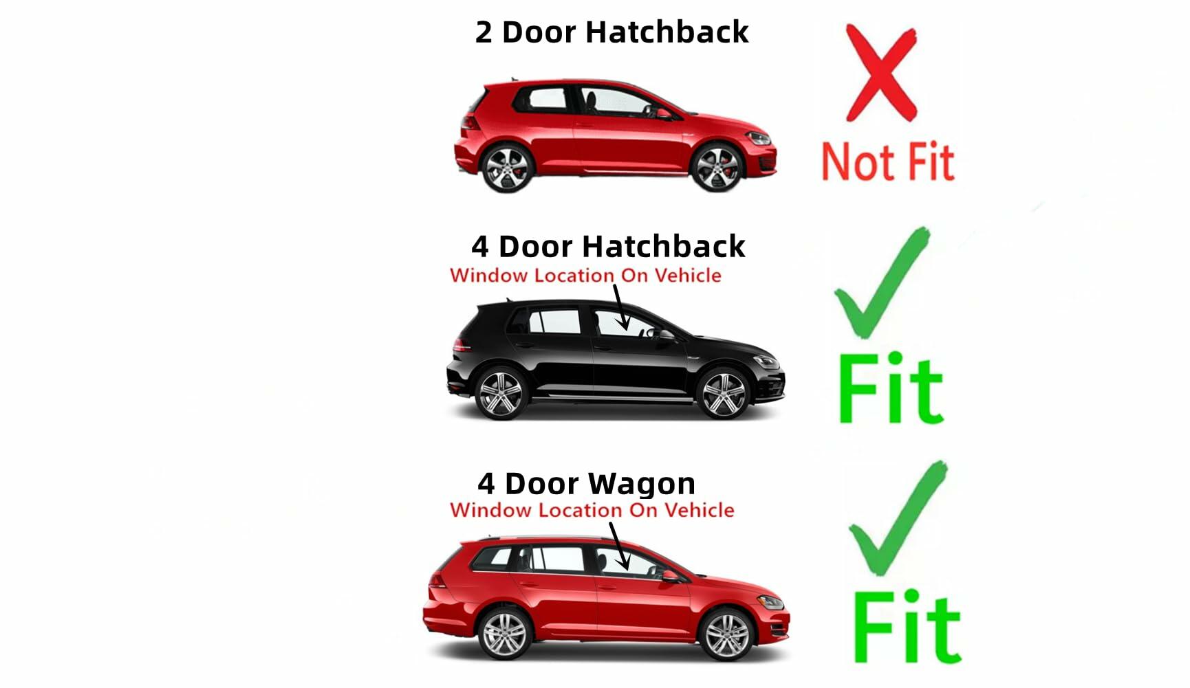 Passenger Right Side Front Door Window Door Glass Compatible with Volkswagen Golf / Golf GTI / e-Golf 4 Door Hatchback/Wagon 2015-2021 Models