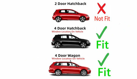 Passenger Right Side Front Door Window Door Glass Compatible with Volkswagen Golf / Golf GTI / e-Golf 4 Door Hatchback/Wagon 2015-2021 Models