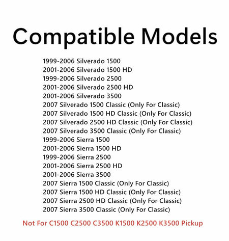 High Performance Pickup Slider Back Window Back Glass Compatible with GMC Sierra&Cheverolet Silverado 1500 2500 3500 1999-2006 Models/ Silverado Classic & Sierra Classic 2007 Models