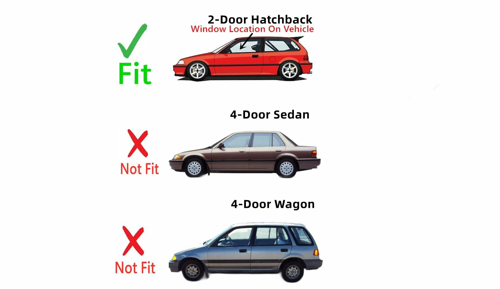 Driver Left Side Door Window Door Glass Compatible with Honda Civic 2 Dr Hatchback 1990-1991 Models