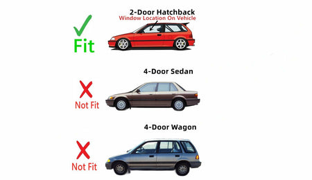Driver Left Side Door Window Door Glass Compatible with Honda Civic 2 Dr Hatchback 1990-1991 Models