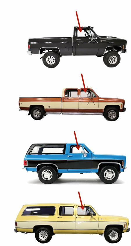Tempered Passenger Right Side Front Door Window Door Glass Compatible with Chevrolet/GMC C/K-Series Pickup Suburban Blazer Jimmy 1973-1980 Models