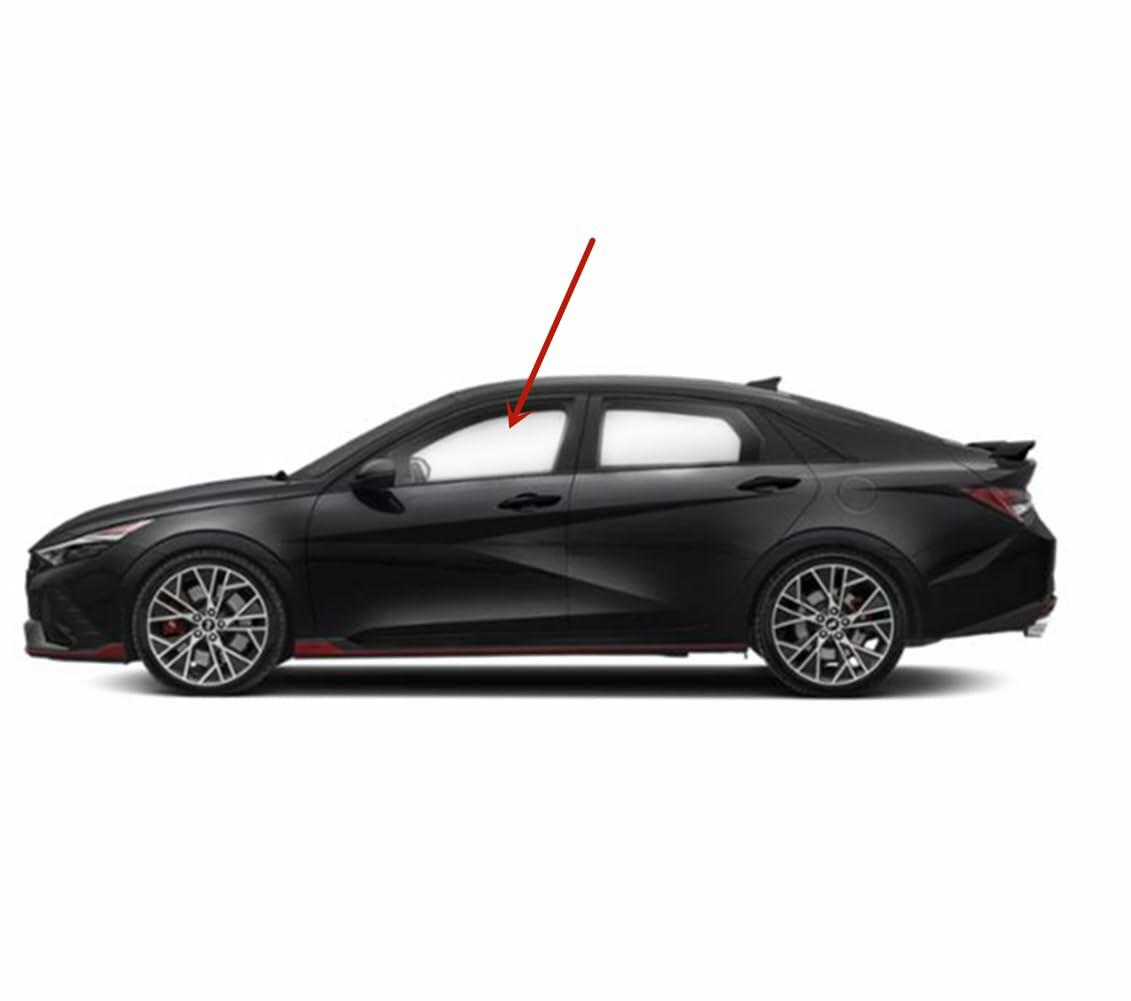 Driver Left Side Front Door Window Door Glass Compatible with Hyundai Elantra / Elantra N 2021-2026 Models