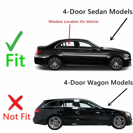 Passenger Right Side Rear Door Window Door Glass Compatible with Mercedes Benz C300 / C400 / C43 AMG / C63 AMG 4-Door Sedan 2015-2021 Models