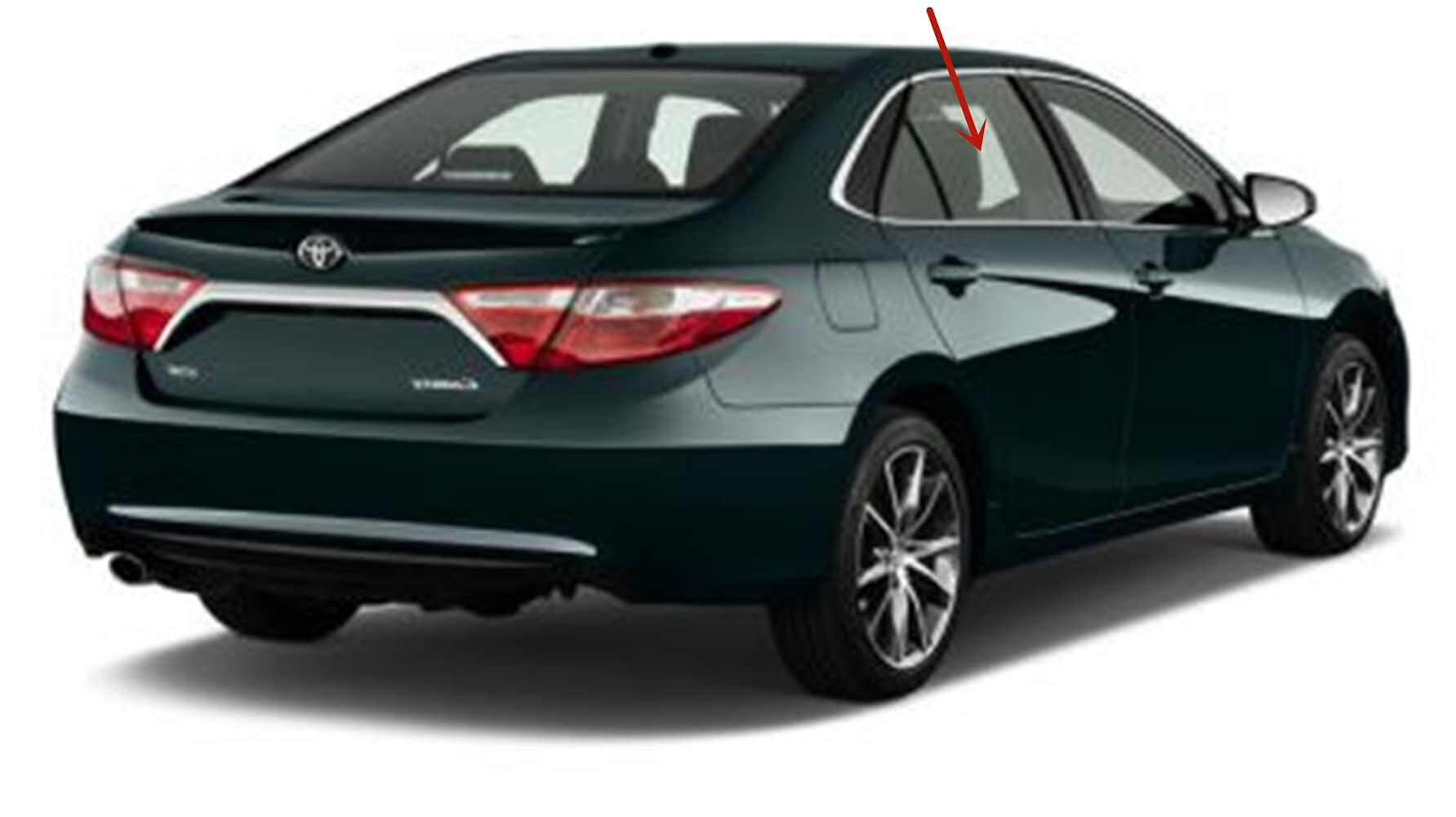 Passenger Right Side Rear Door Window Door Glass Compatible with Toyota Camry 4 Door Sedan 2015-2017 Models
