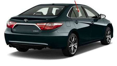 Passenger Right Side Rear Door Window Door Glass Compatible with Toyota Camry 4 Door Sedan 2015-2017 Models
