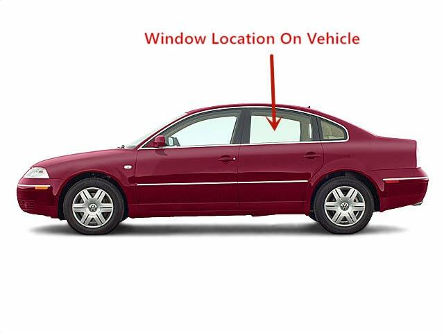 Driver Left Side Rear Door Window Door Glass Compatible with Volkswagen Passat 1998-2005 Models