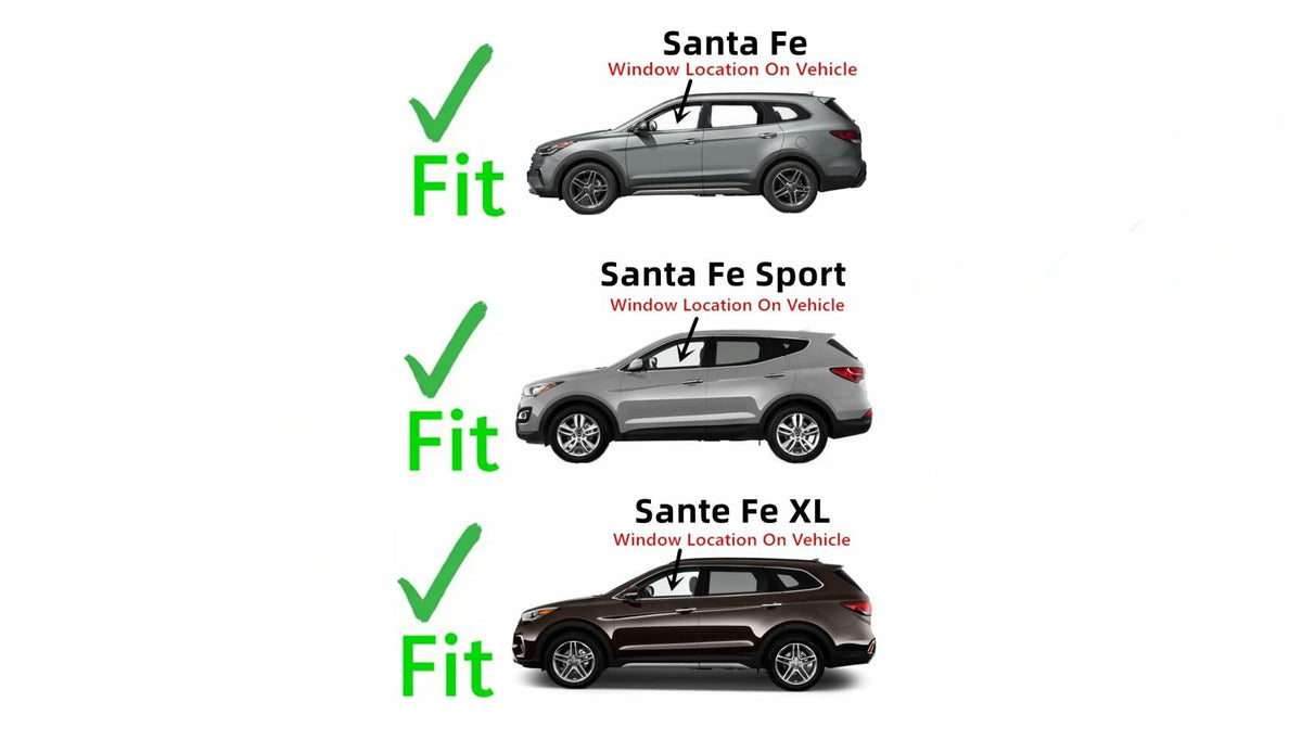 Driver Left Side Front Door Window Door Glass Compatible with Hyundai Santa Fe 2013-2018 Models / Santa Fe Sport 2013-2018 Models / Santa Fe XL 2019 Models