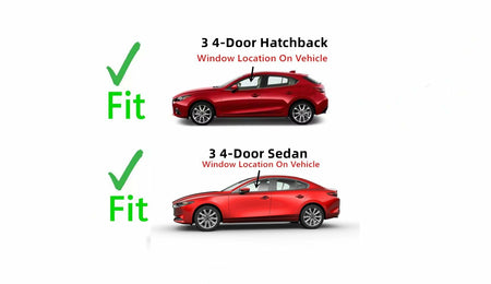 Driver Left Side Front Door Window Door Glass Compatible with Mazda 3 2014-2018 Models