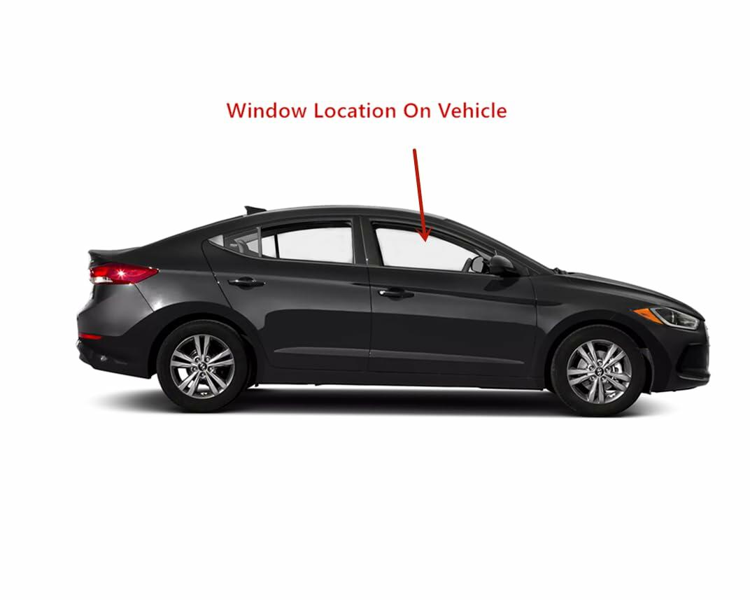 Passenger Right Side Front Door Window Door Glass Compatible with Hyundai Elantra 4 Door Sedan 2017-2020 Models
