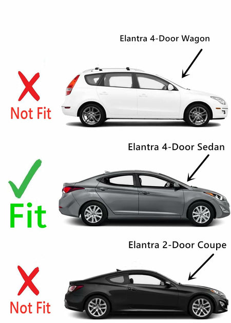 Passenger Right Side Rear Door Window Door Glass Compatible with Hyundai Elantra 4 Door Sedan 2011-2016 Models