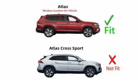 Passenger Right Side Rear Door Window Door Glass Compatible with Volkswagen Atlas 2018-2026 Models