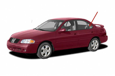 Driver Left Side Rear Vent Window Vent Glass Compatible with Nissan Sentra 1991-1994 / Tsuru 1992-2005 4 Door Sedan Models