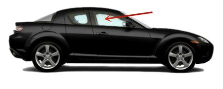Passenger Right Side Front Door Window Door Glass Compatible with Mazda RX8 2 Door Coupe 2004-2008 Models