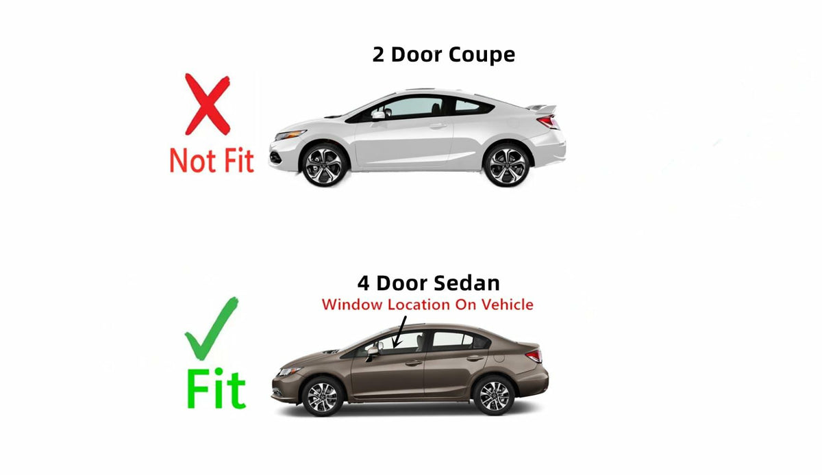 Driver Left Side Front Door Window Door Glass Compatible with Honda Civic 4 Door Sedan 2012-2015 Models