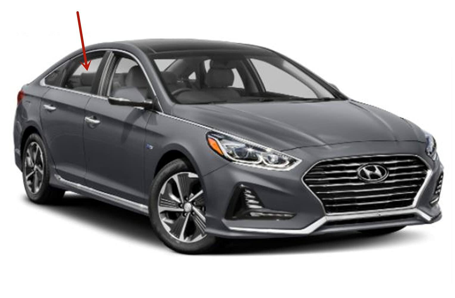 Passenger Right Side Rear Door Window Door Glass Compatible with Hyundai Sonata Plug-in / Sonata Hybrid 2016-2019 Models